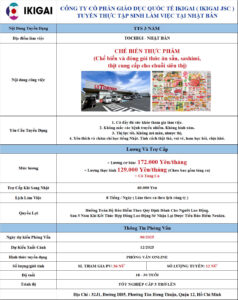 CHẾ BIẾN THỰC PHẨM - TOCHIGI - PV: 06/2025