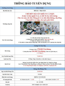 Chế biến thực phẩm - Miyagi - PV: 29/08/2025