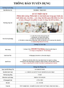 Kỹ sư phiên dịch - Tochigi - PV: Sau khi đủ form