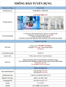 Lắp ráp điện tử - Kumamoto - PV: 11/03/2026