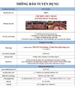 Chế biến thực phẩm - Shiga - PV: 30/03/2026