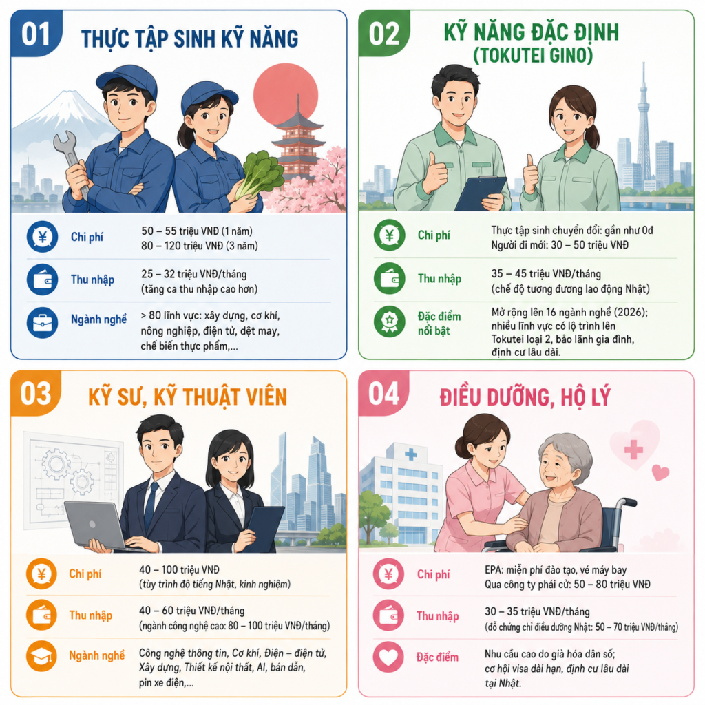 hình thức xuất khẩu lao động Nhật Bản