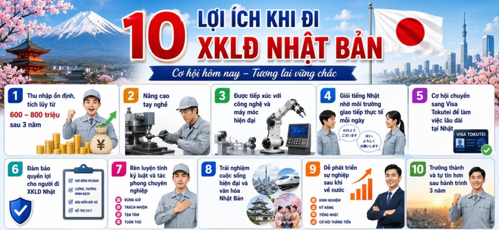 Lợi ích khi đi xuất khẩu lao động Nhật Bản