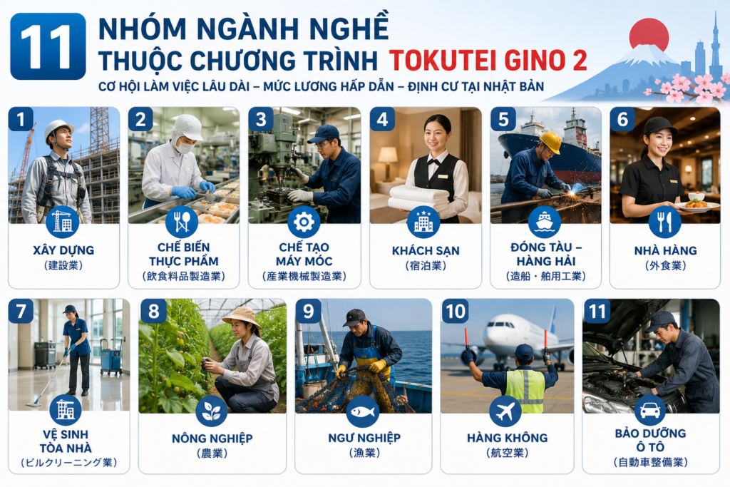 ngành nghề Tokutei Gino 2
