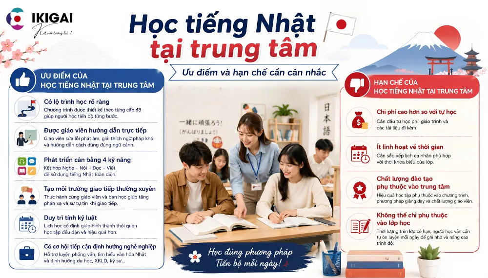 Nên học tiếng Nhật ở trung tâm hay tự học